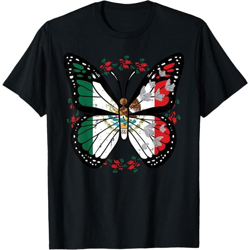 100%cotton Mexican Independence Day Butterfly Mexico Women Girls Kids T-Shirt Hoodie, Sweatshirt | UrbanDripWear.com