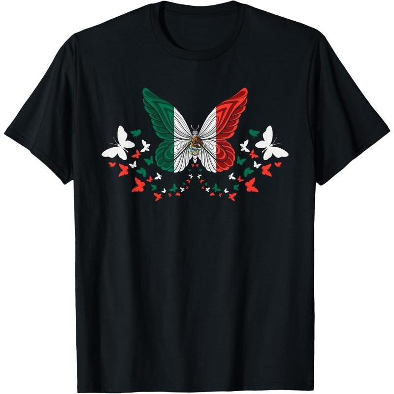 100%cotton Mexico Mexican Mexico Flag Butterflies T-Shirt Hoodie, Sweatshirt | UrbanDripWear.com