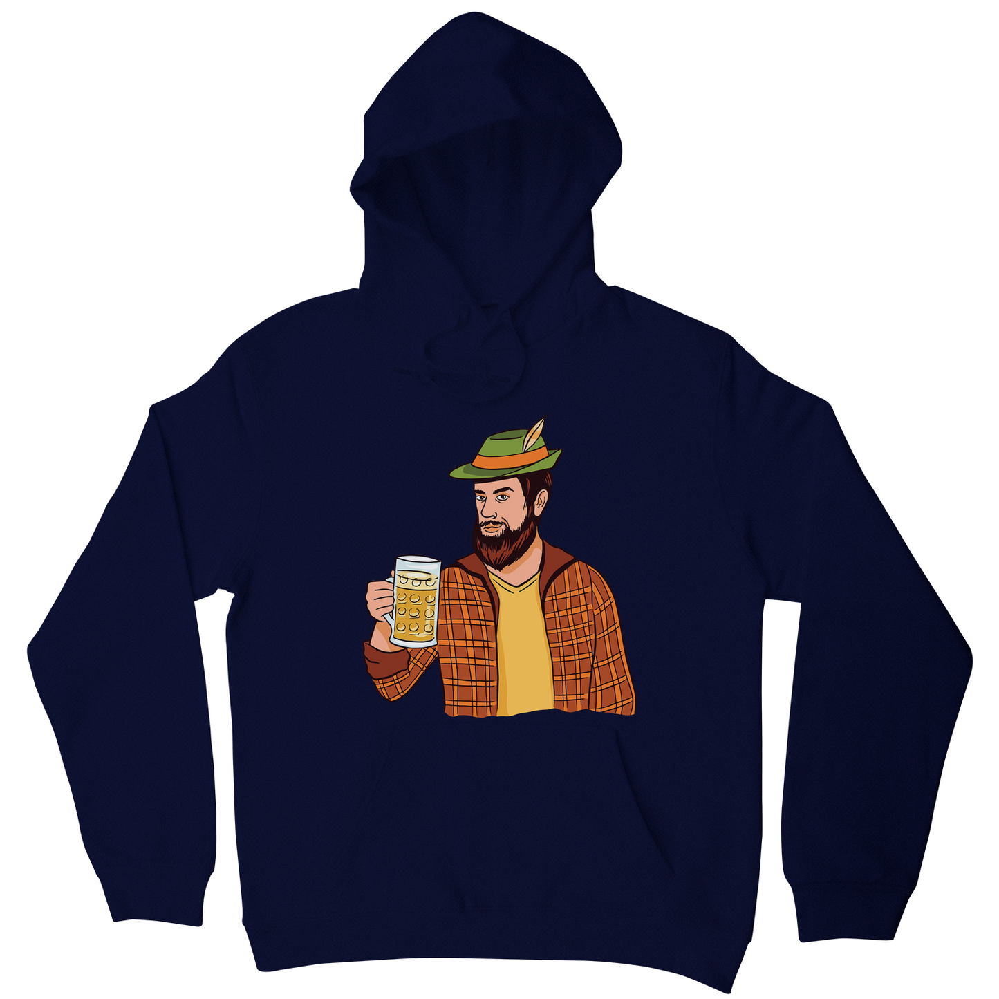 Hipster man with beer hoodie