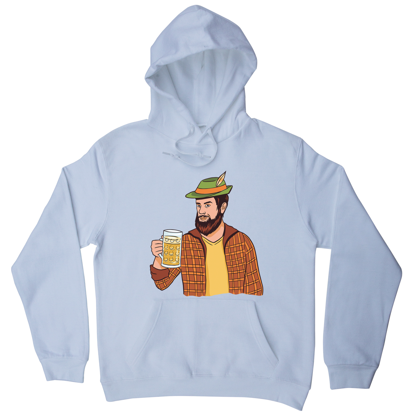 Hipster man with beer hoodie