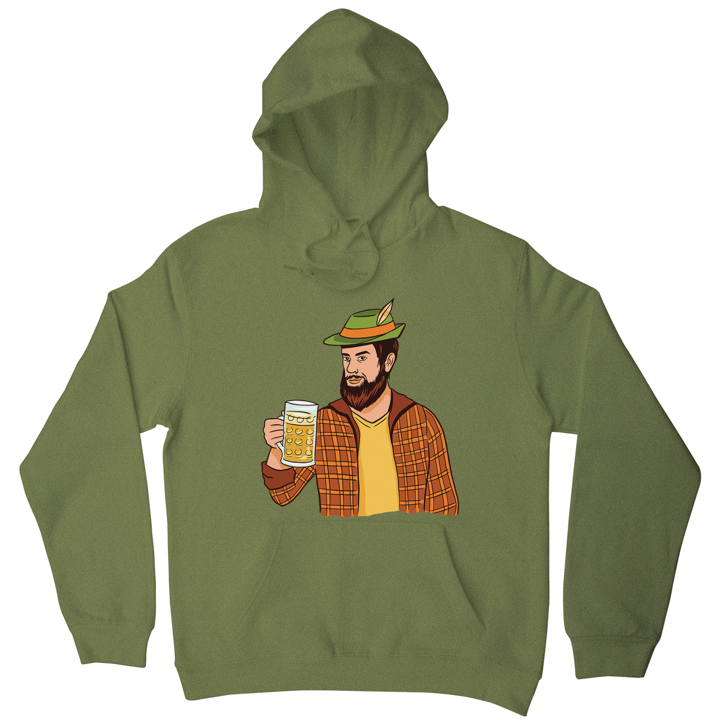 Hipster man with beer hoodie