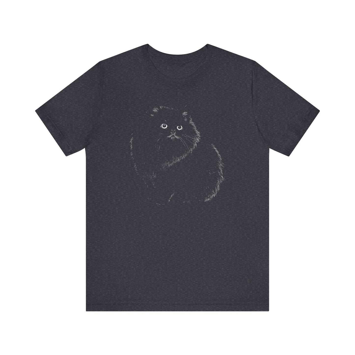 Fluffy Black Cat Graphic Tee