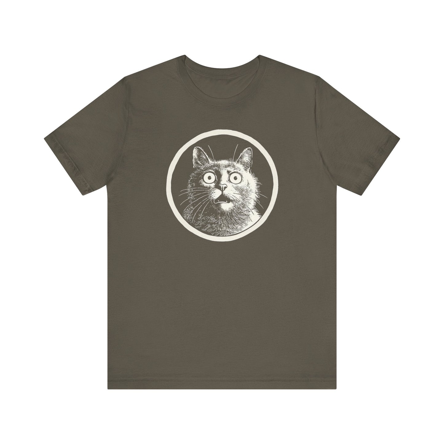 Surprised Cat Graphic Tee Ã¢â‚¬â€œ Vintage Style Cat Lover Shirt Style001