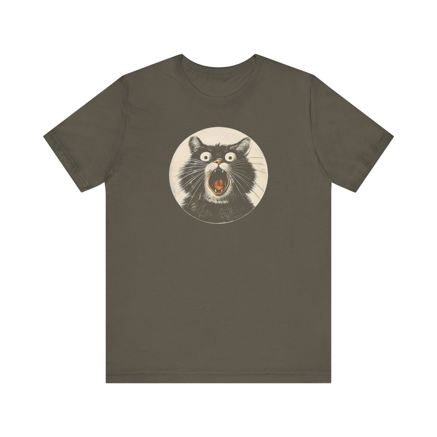 Screaming Black Cat Graphic Tee Ã¢â‚¬â€œ Vintage Style Cat Lover Shirt