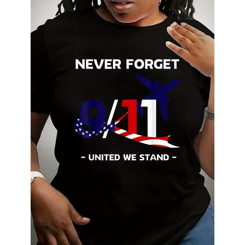 Women's Never Forget 9/11 2001 Memorial Day Patriotic T-Shirt