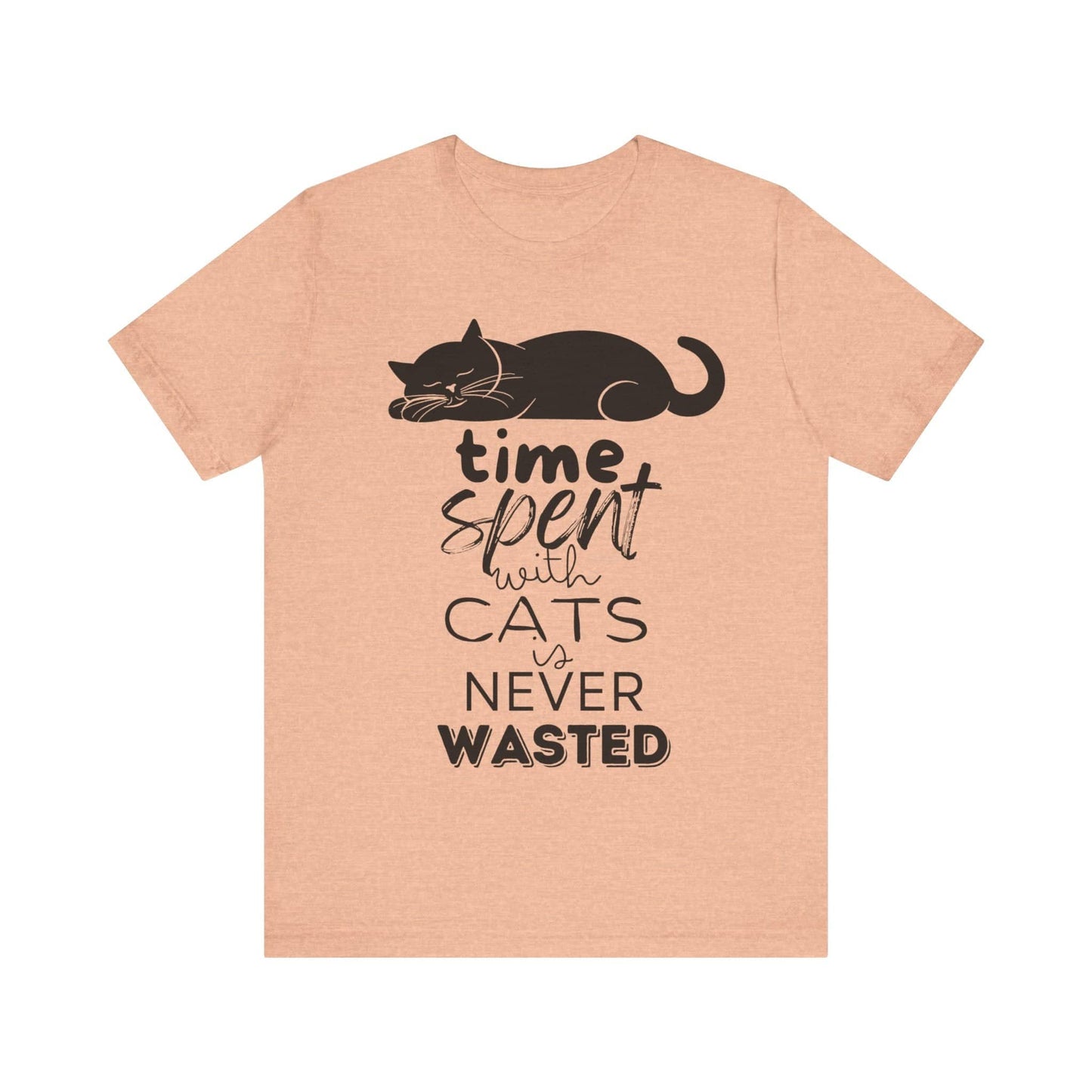Purrfect Moments Tee - 'Time Spent with Cats is Never Wasted' T-Shirt Unisex Jersey Short Sleeve Tee