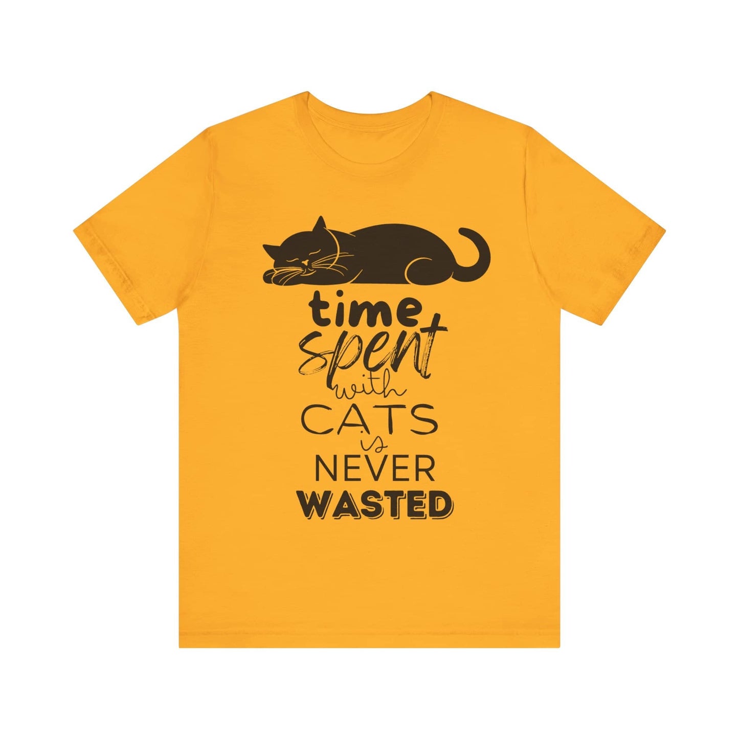 Purrfect Moments Tee - 'Time Spent with Cats is Never Wasted' T-Shirt Unisex Jersey Short Sleeve Tee