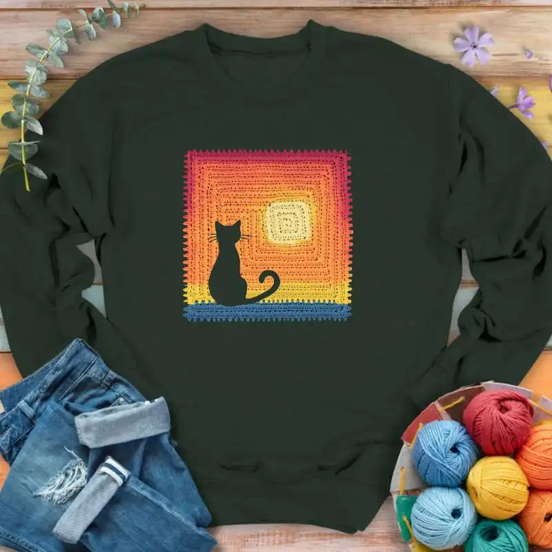 Cat Granny Square Sweatshirt