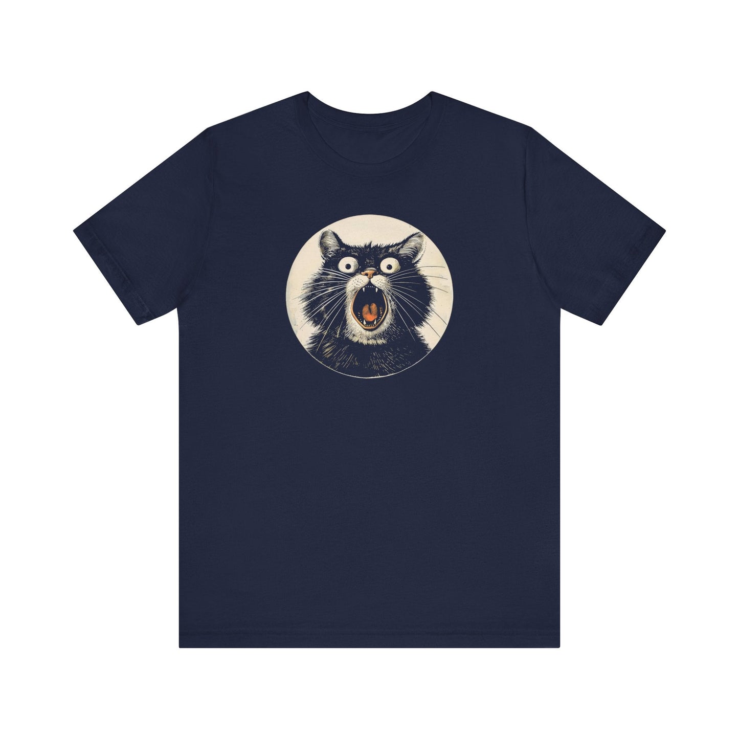 Screaming Black Cat Graphic Tee Ã¢â‚¬â€œ Vintage Style Cat Lover Shirt