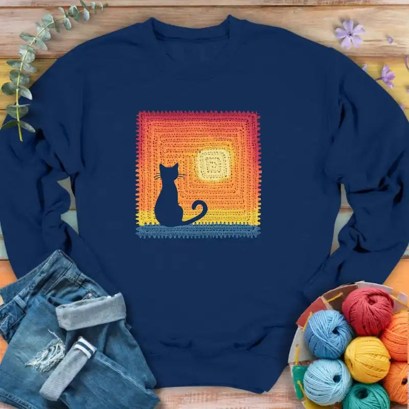 Cat Granny Square Sweatshirt