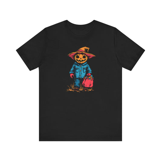 Pumpkin Scarecrow Halloween Graphic Tee Ã¢â‚¬â€œ Spooky Trick-or-Treat Shirt