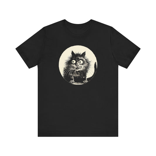 Frightened Cat Graphic Tee Ã¢â‚¬â€œ Vintage Style Cat Lover Shirt
