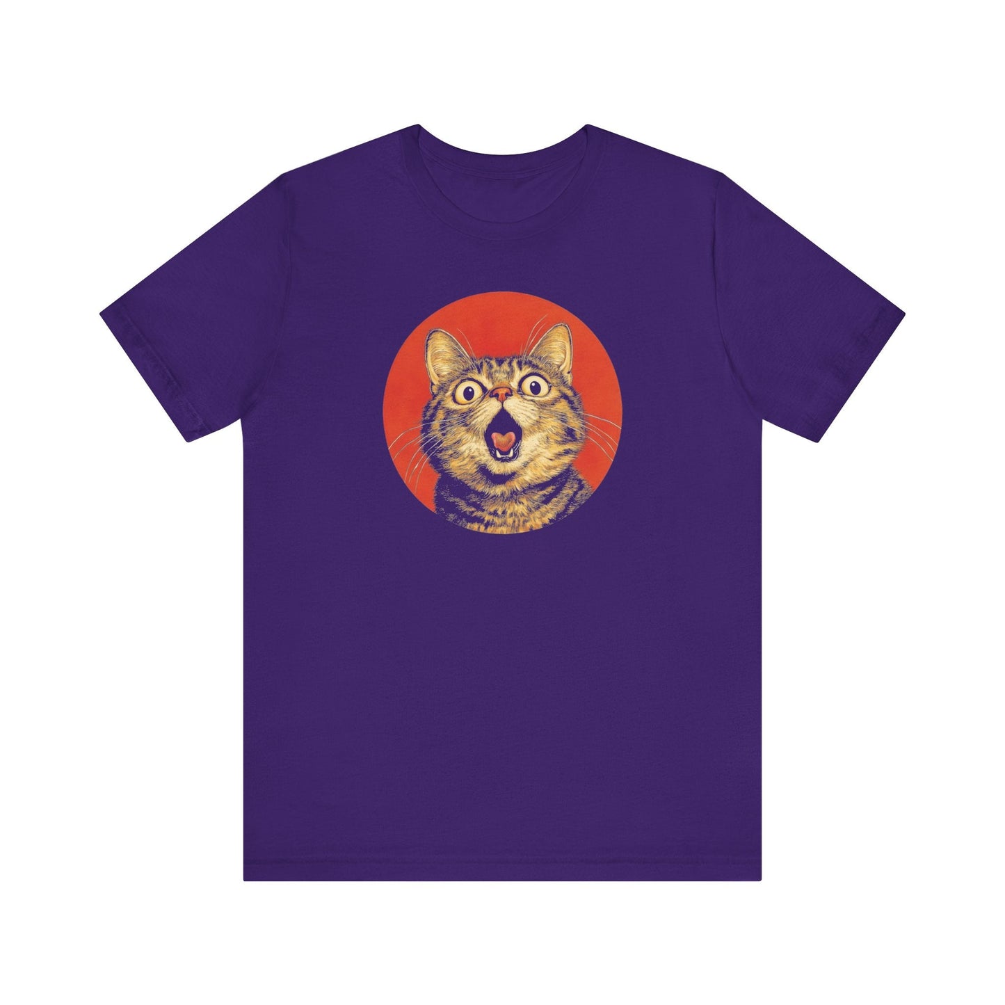 Surprised Cat Graphic Tee Ã¢â‚¬â€œ Bold Vintage Style Cat Lover Shirt