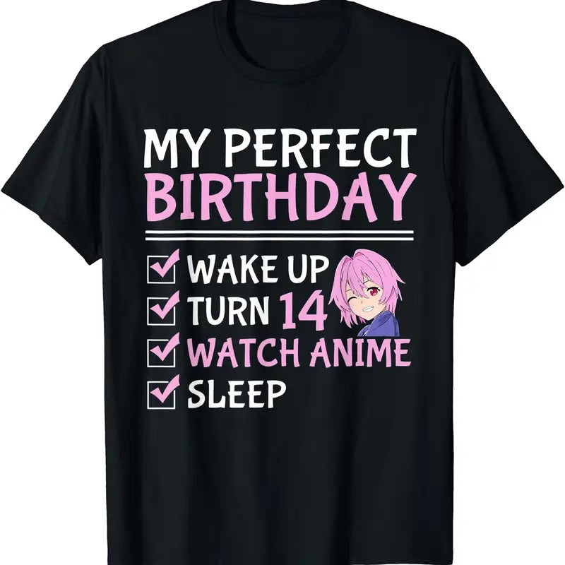 14Th Perfect Birthday Watch Anime 14 Years Old Anime Girls TShirt Hoodie, Sweatshirt | UrbanDripWear.com