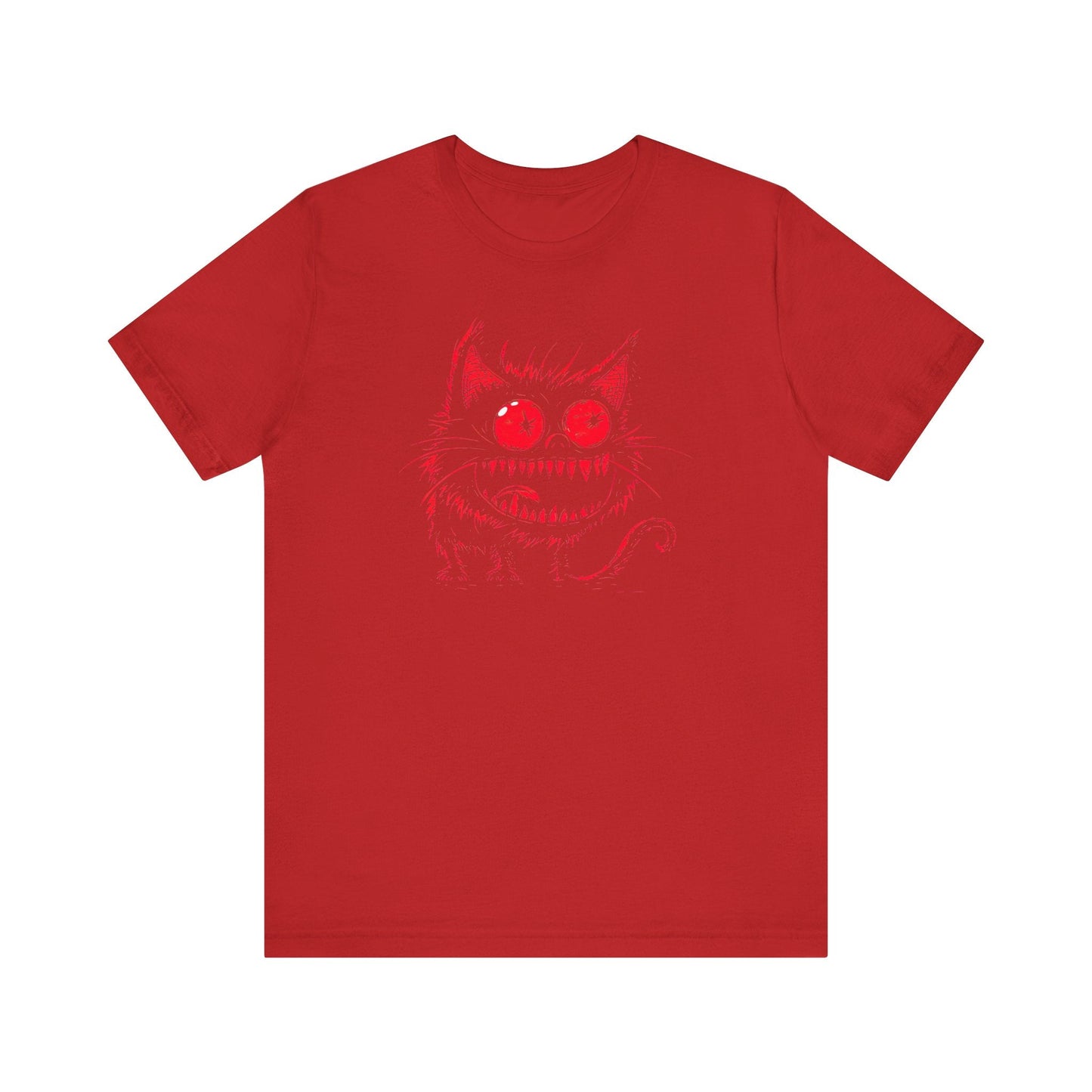 Sinister Red-Eyed Cat Graphic Tee