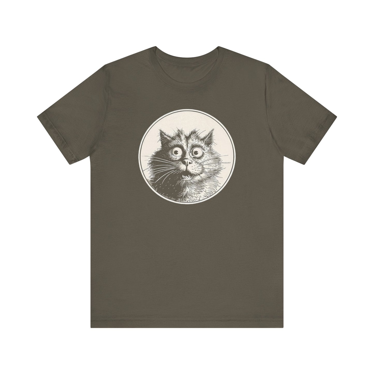 Surprised Cat Graphic Tee Ã¢â‚¬â€œ Vintage Style Cat Lover Shirt