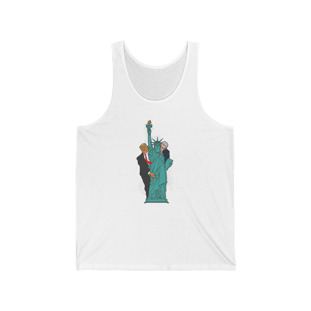 Trump Biden Statue Of Liberty - Menage A Trois  - Unisex Tank