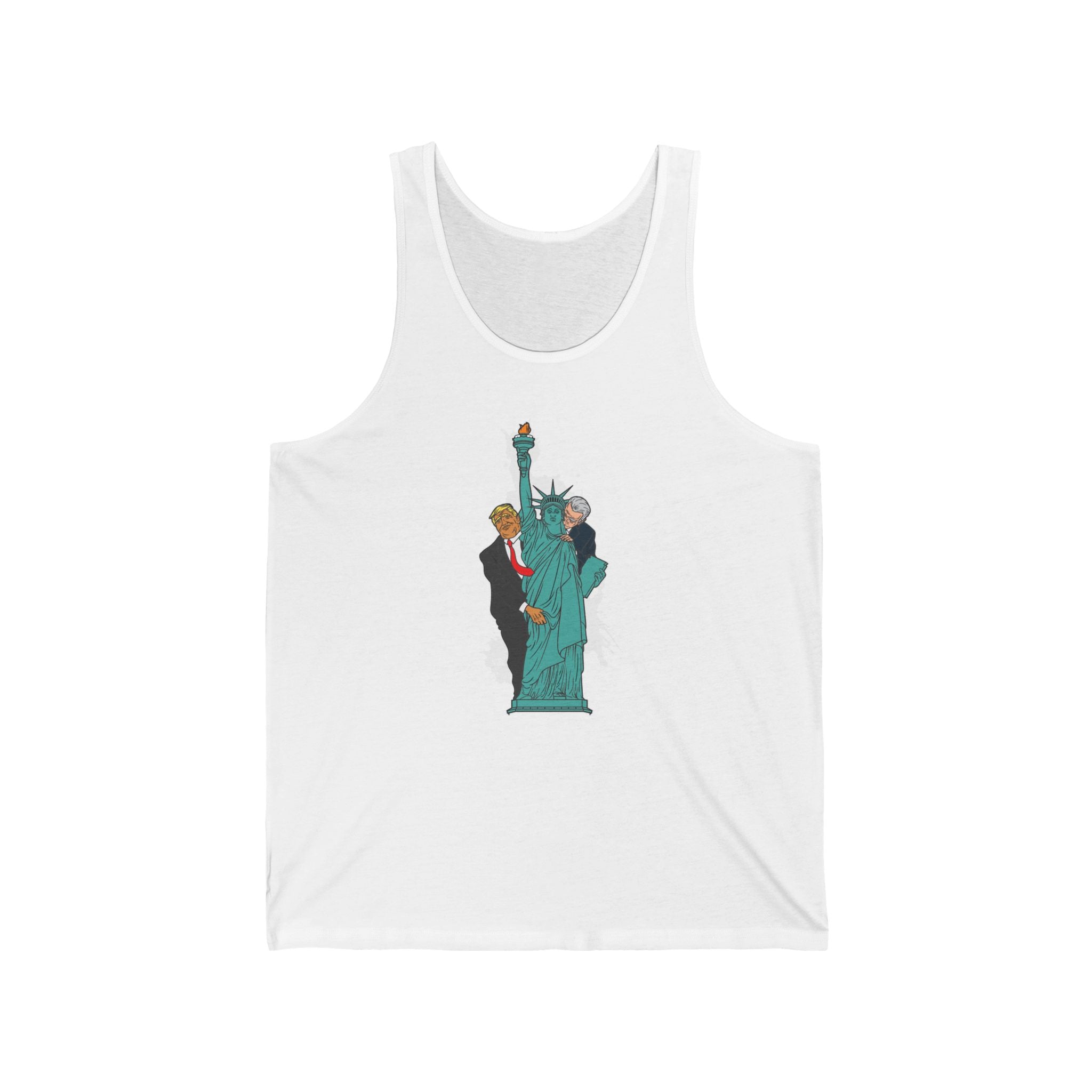 Trump Biden Statue Of Liberty - Menage A Trois  - Unisex Tank