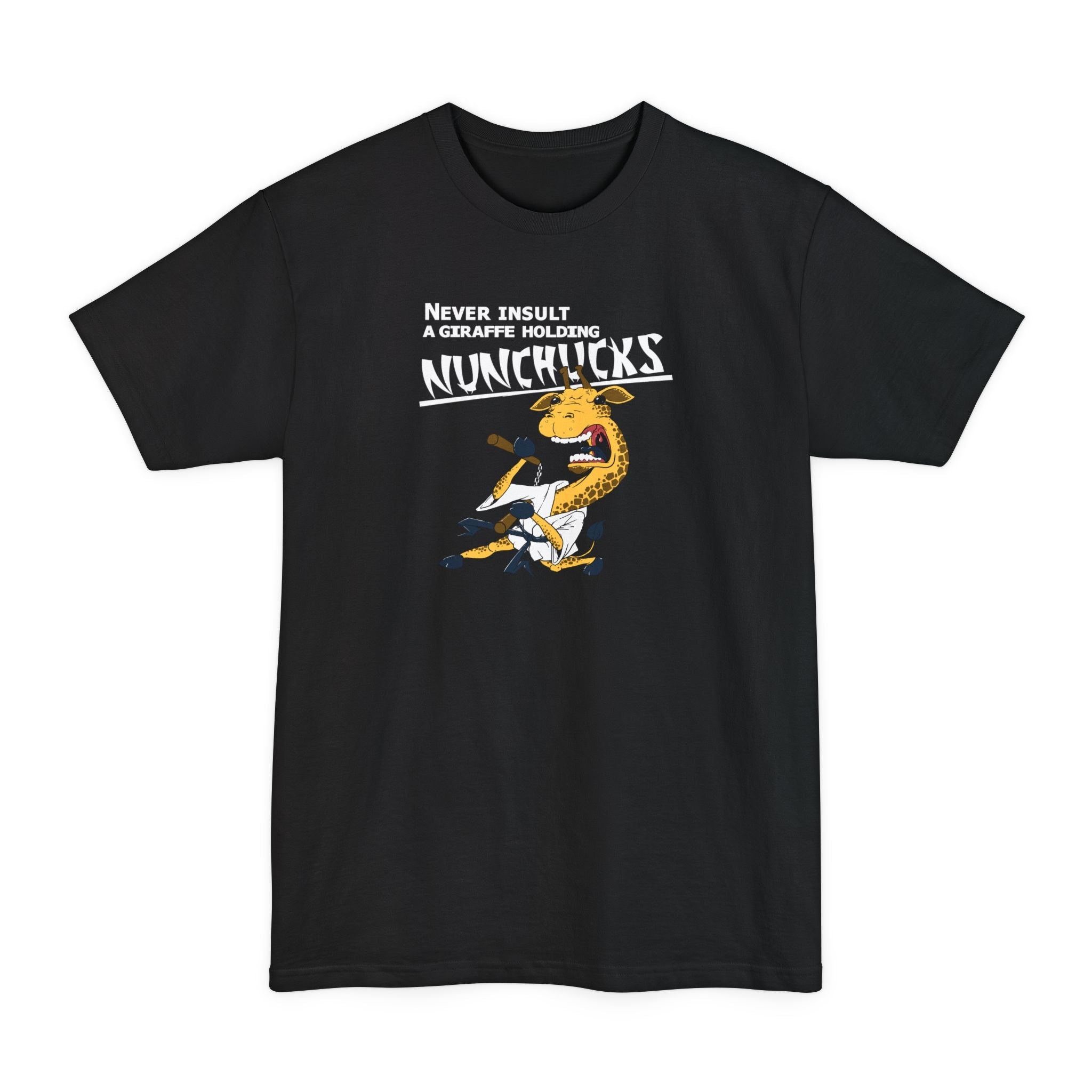 Never Insult A Giraffe Holding Nunchucks - Men's Tall T-Shirt