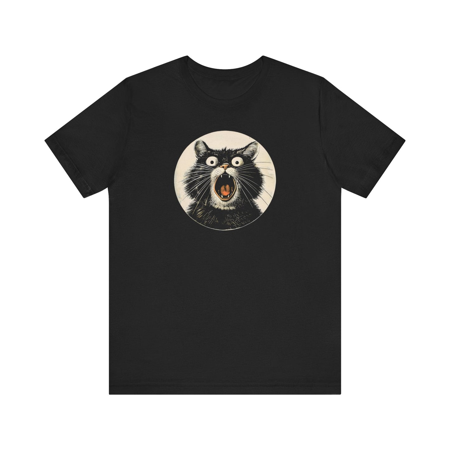 Screaming Black Cat Graphic Tee Ã¢â‚¬â€œ Vintage Style Cat Lover Shirt