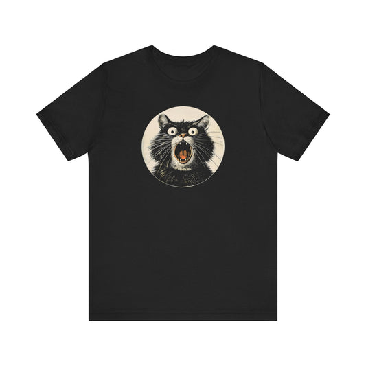 Screaming Black Cat Graphic Tee Ã¢â‚¬â€œ Vintage Style Cat Lover Shirt