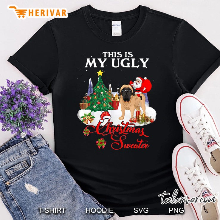 This Is My Ugly Christmas Sweater Santa Riding English Mastiff Version