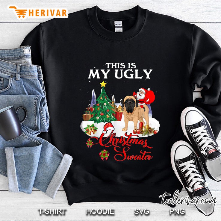 This Is My Ugly Christmas Sweater Santa Riding English Mastiff Version