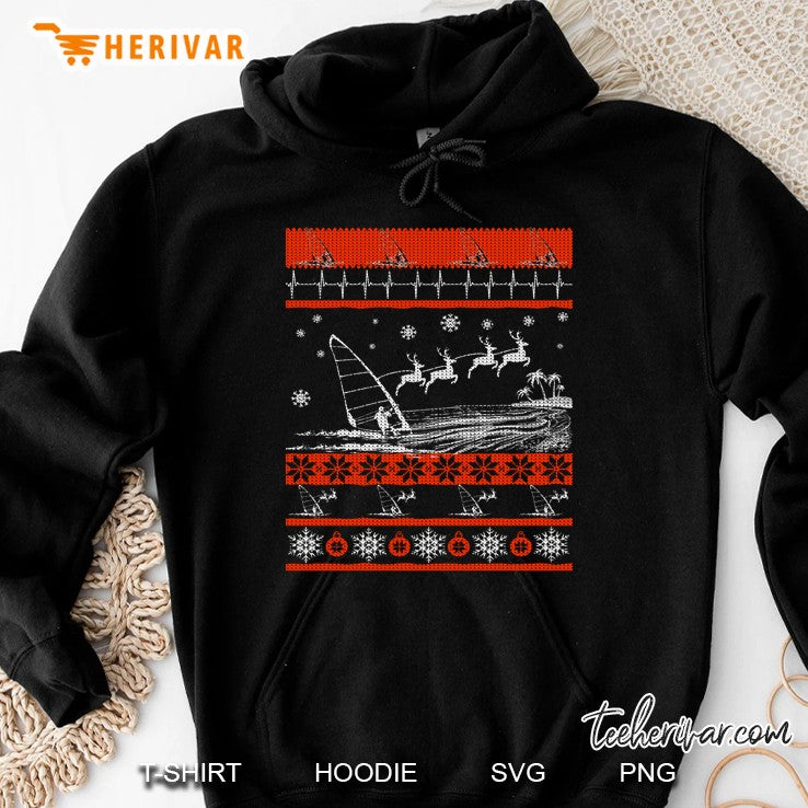 Windsurfing Reindeer Ugly Christmas Sweater