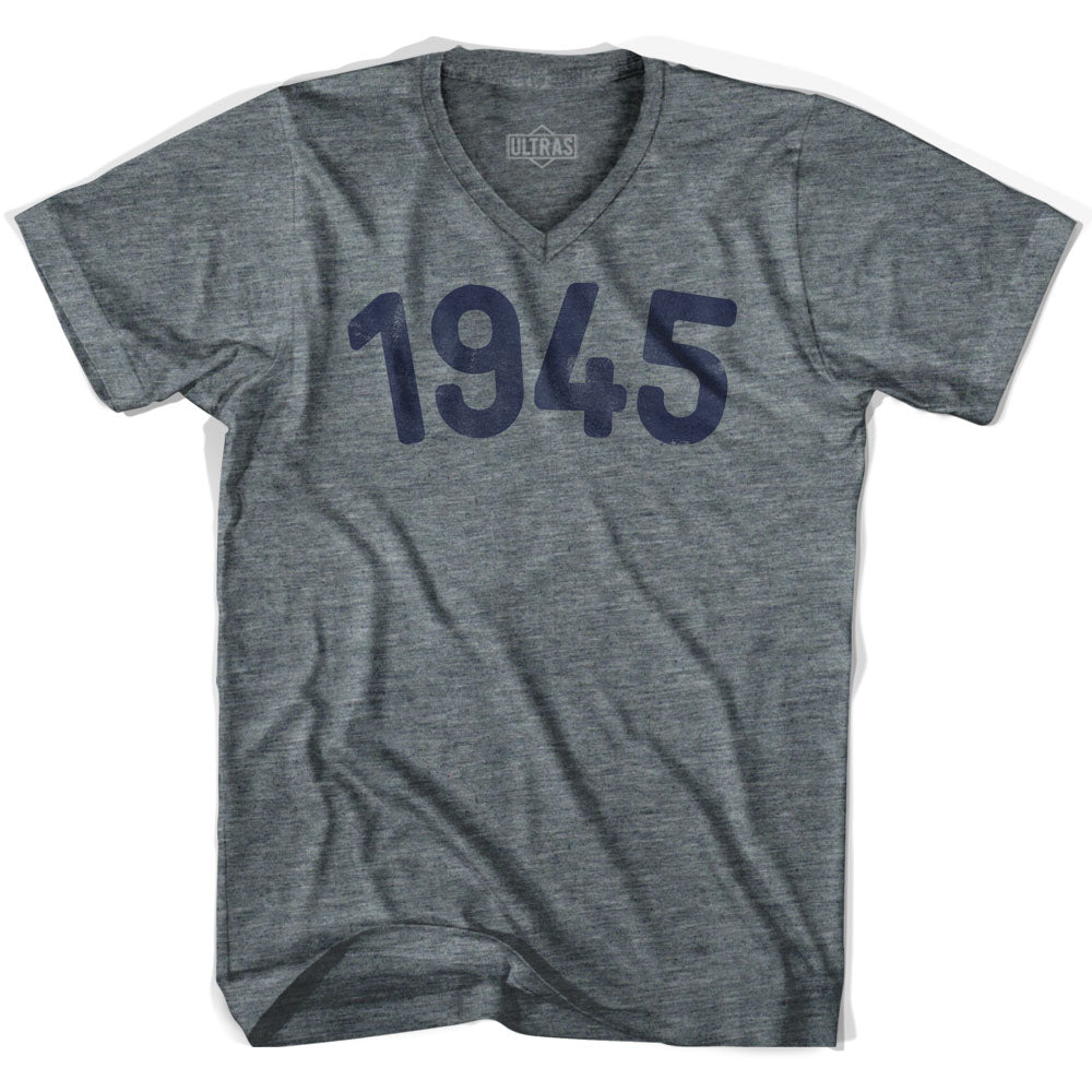 1945 Year Celebration Adult Tri-Blend V-neck T-shirt