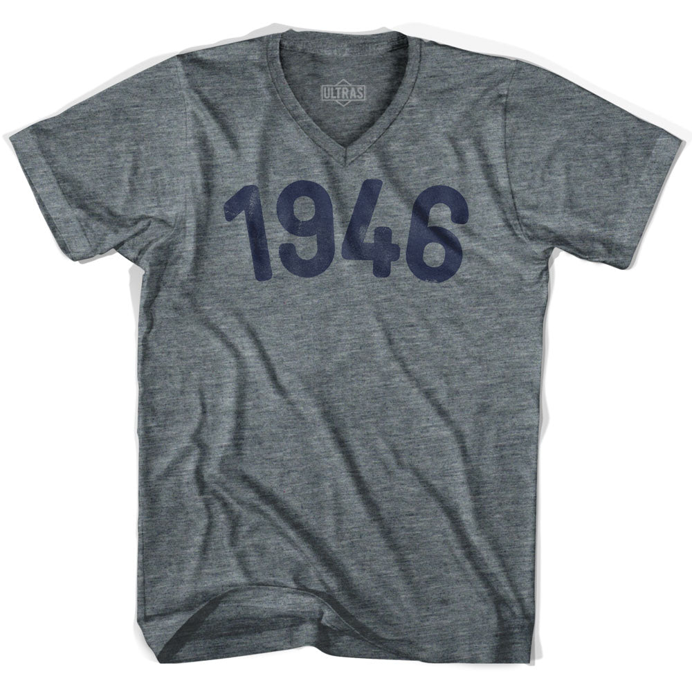 1946 Year Celebration Adult Tri-Blend V-neck Womens T-shirt