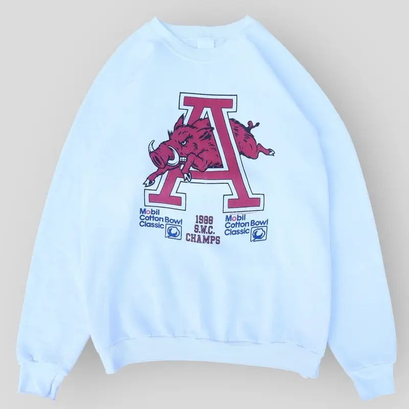 1988 Razorbacks S.W.C Champs Crewneck Basic Sweatshirt Cotton T-Shirts, Hoodie | UrbanDripWear.com