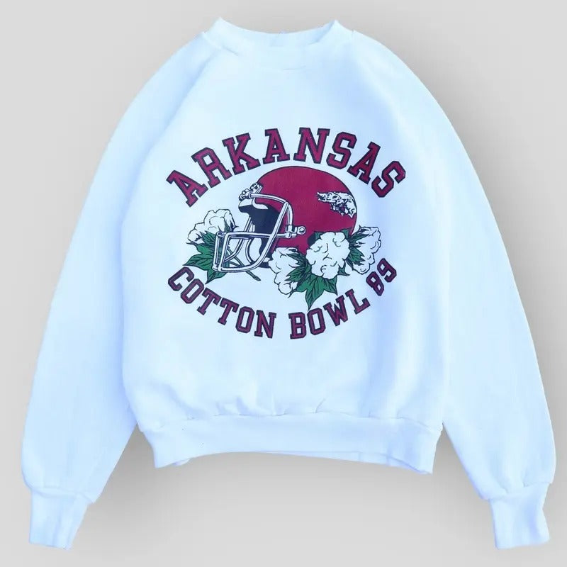 1989 Arkansas Cotton Bowl Crewneck Basic Sweatshirt Cotton T-Shirts, Hoodie | UrbanDripWear.com