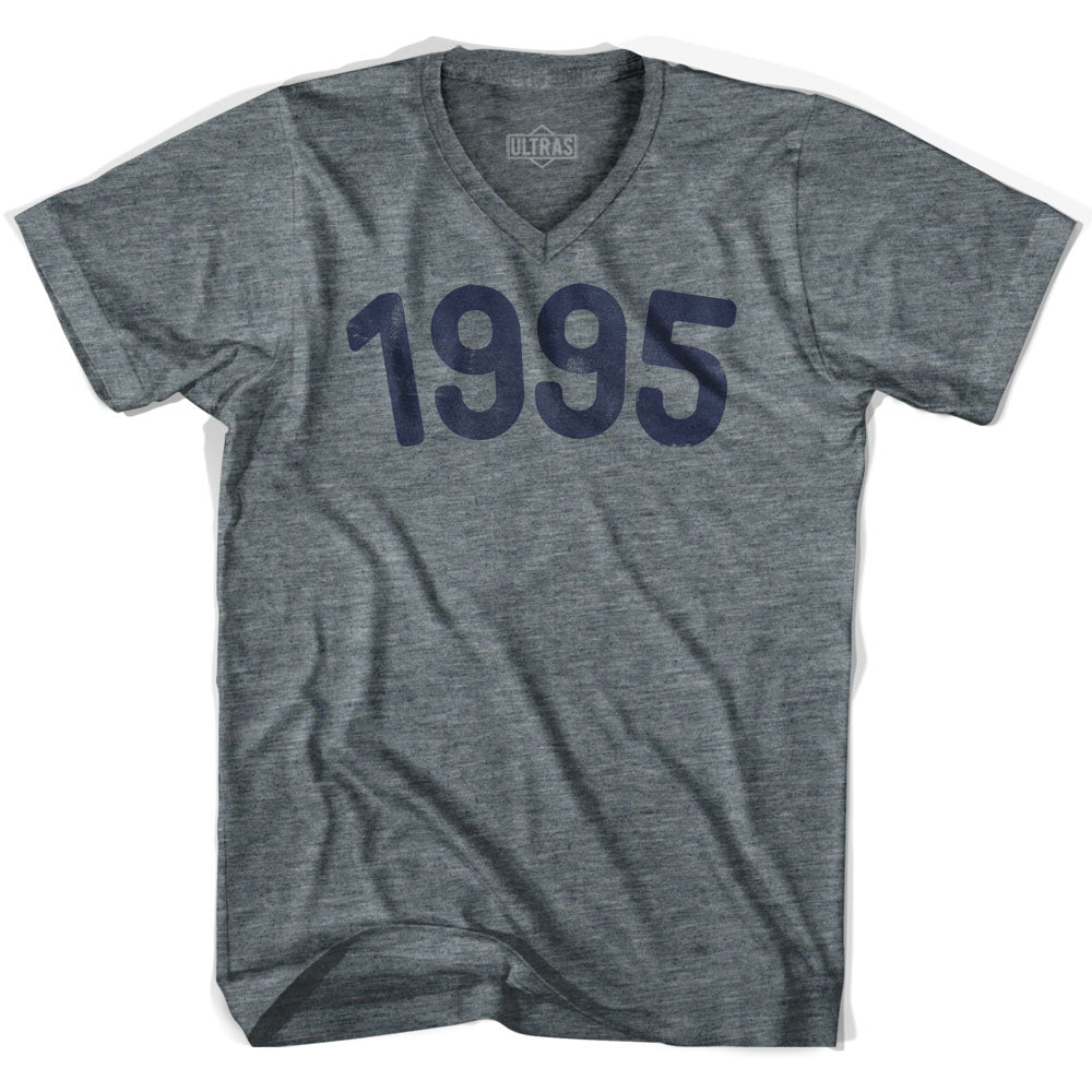 1995 Year Celebration Adult Tri-Blend V-neck Womens T-shirt