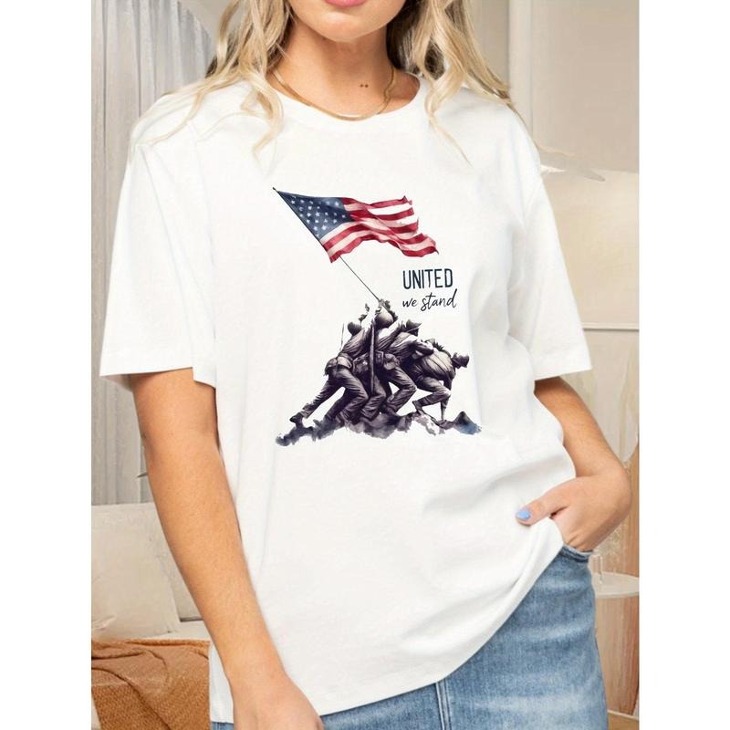 1pc Women's Patriotic Memorial Day T-Shirt