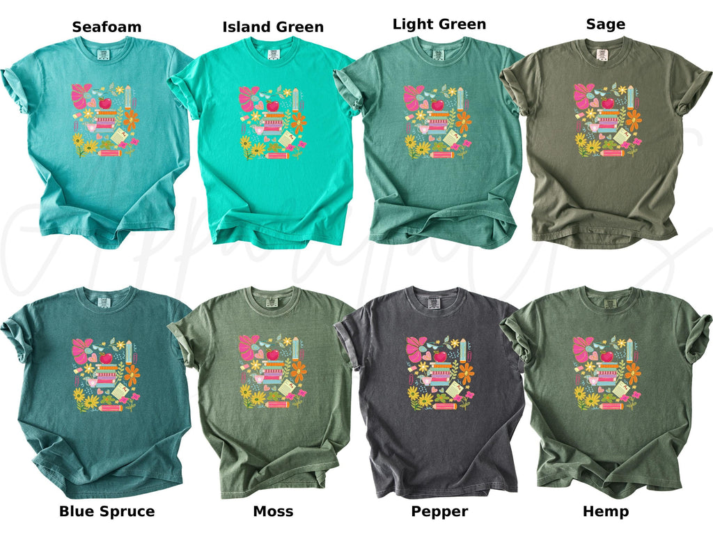 Comfort Colors Teacher Teacher Doodles Teacher Back School Teacher Summer End School Tee (3)