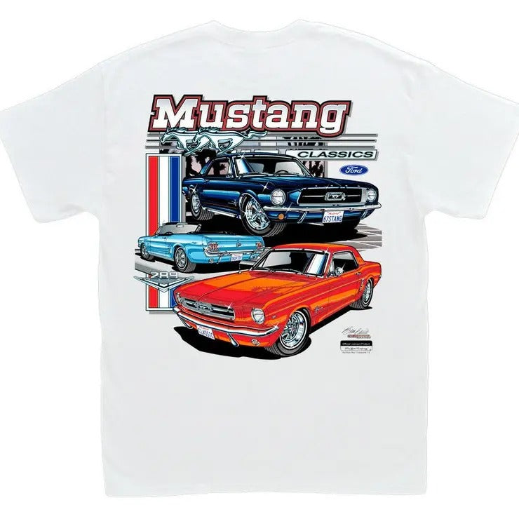 Ford Mustang Classics White T-Shirt 1964-1/2 1965 1966 1967 1968 289 Pony Car GT GTA Hoodie, Sweatshirt | UrbanDripWear.com