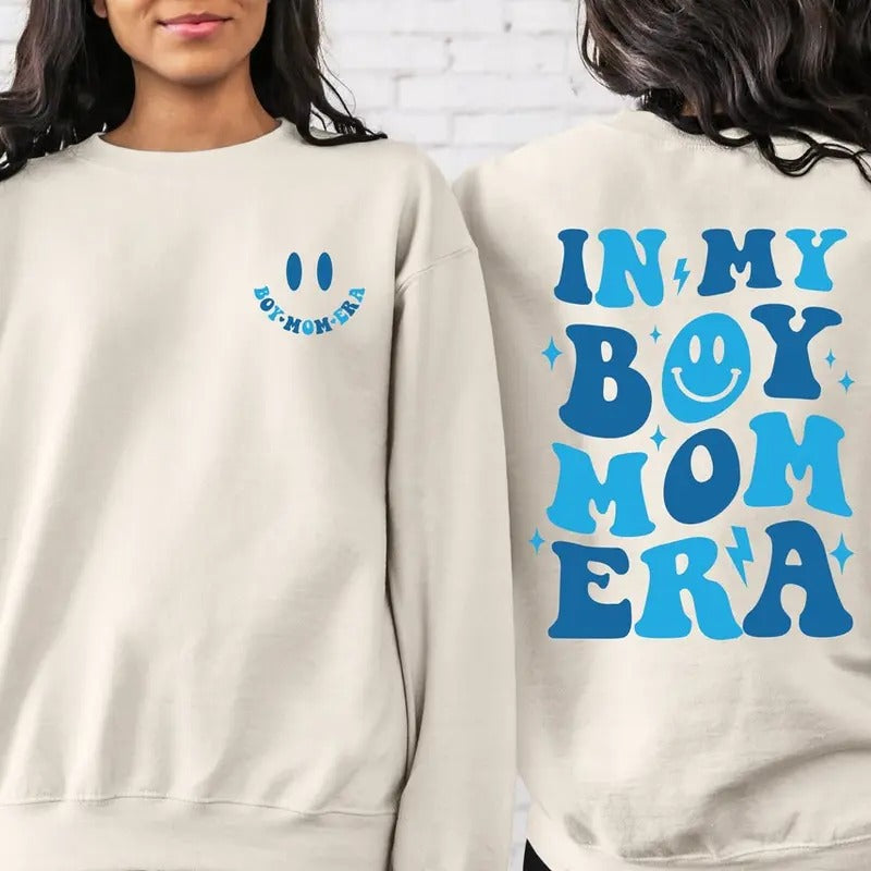 2 Side In My Boy Mom Era Sweatshirt, Boy Mom Shirts, Gender Reveal Shirt, Boy Mom Club, Boy Mom Era...