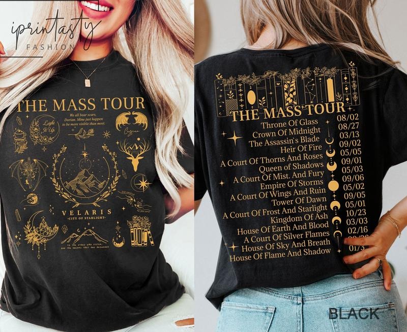 2 Slide Design, The Maas Tour t-shirt, SJM t-shirt, ACOTAR t-shirt, SJM merch, A Court of Thorns and Roses t-shirt, Sjm...