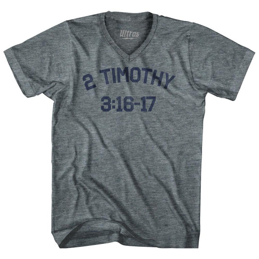 2 Timothy 3 16-17 Adult Tri-Blend V-Neck T-Shirt