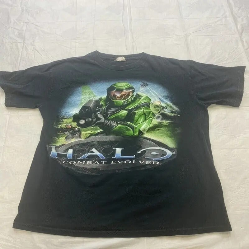 2001 Halo Combat Evoed T-Shirt Retro Black Master Chief Collection ! Hoodie, Sweatshirt | UrbanDripWear.com