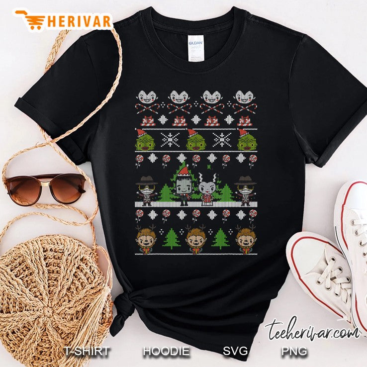 Universal Monsters Christmas Group Ugly Sweater Style