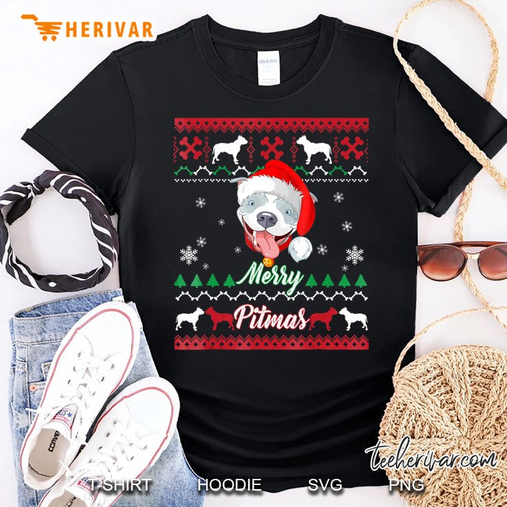 Pit Bull Ugly Sweater-Merry Pitmas-Pit Bull Christmas Shirt