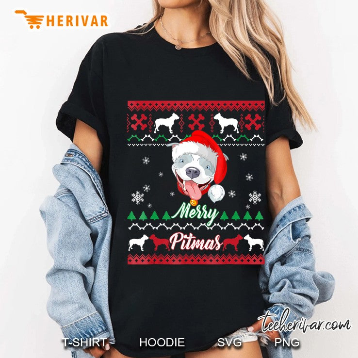 Pit Bull Ugly Sweater-Merry Pitmas-Pit Bull Christmas Shirt