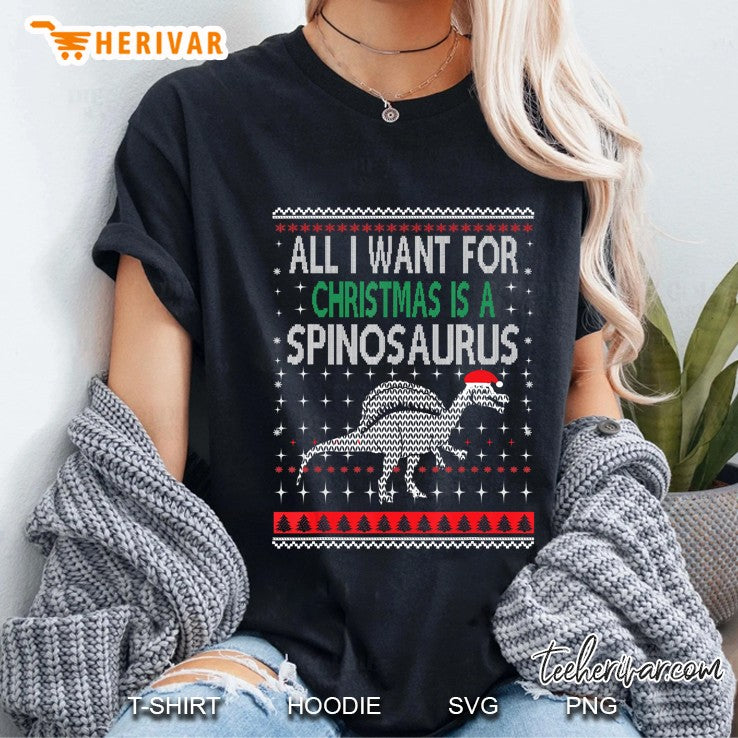 Spinosaurus Dinosaur Christmas Ugly Sweater Style Funny