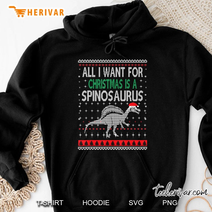 Spinosaurus Dinosaur Christmas Ugly Sweater Style Funny