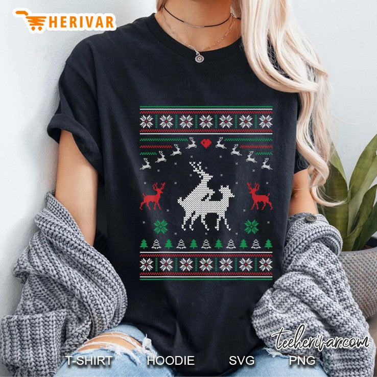 Humping Reindeer Couple Making Love Ugly Christmas Sweater