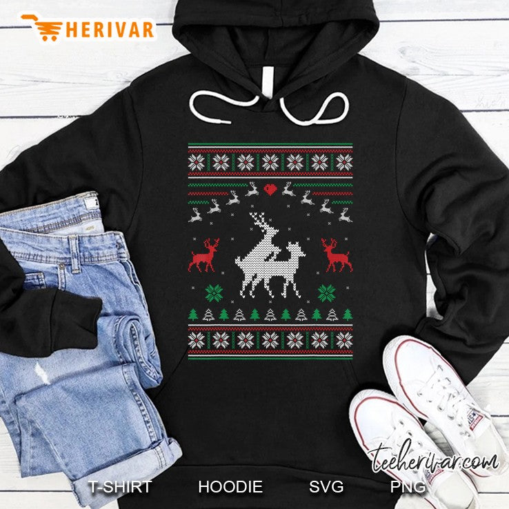 Humping Reindeer Couple Making Love Ugly Christmas Sweater