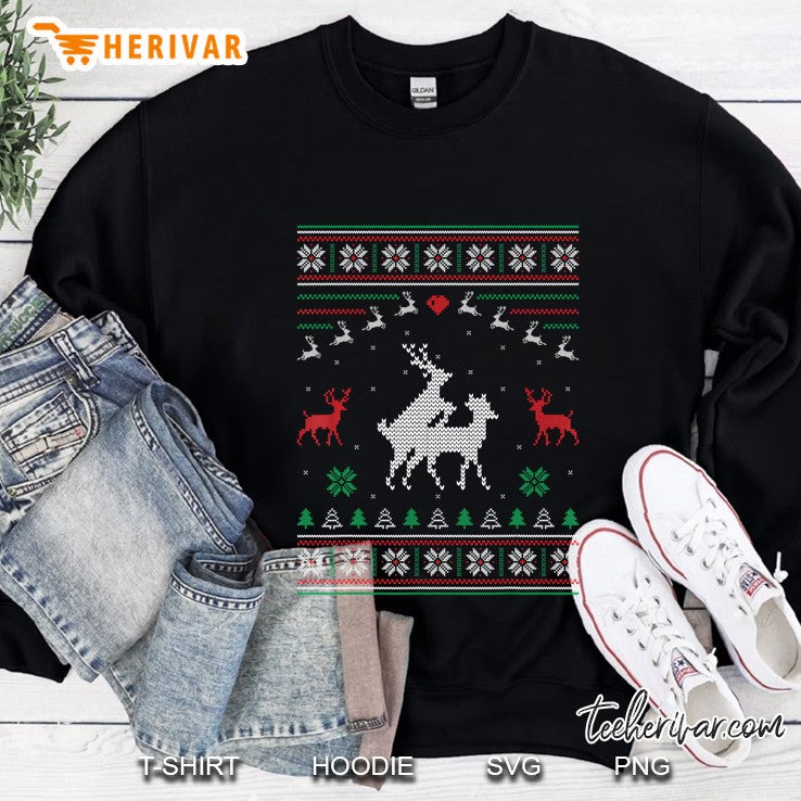 Humping Reindeer Couple Making Love Ugly Christmas Sweater