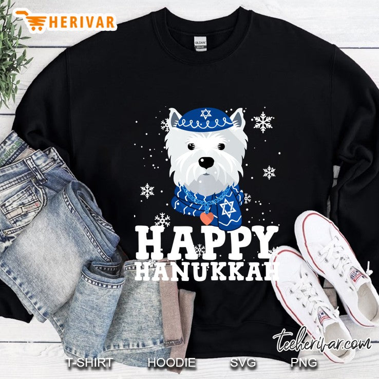 Happy Hanukkah West Highland White Terrier Dog Ugly Sweater