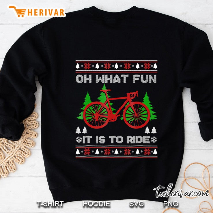 Biking Oh What Fun Bike Ugly Christmas Sweater Cycling